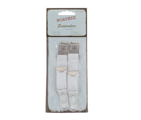 NSS/8 Suspenders: Clip On - Adjustable - White