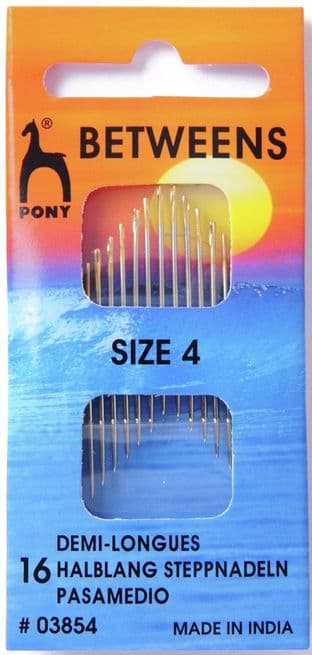 P03854 Gold Eye Sewing Needles: Betweens Size 4 - Pony