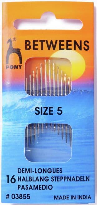 P03855 Gold Eye Sewing Needles: Betweens Size 5 - Pony