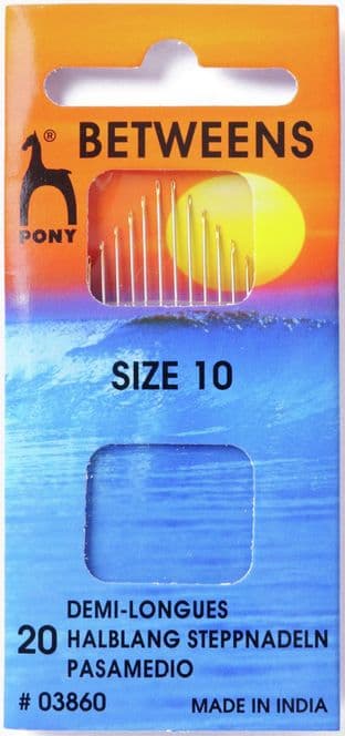 P03860 Gold Eye Sewing Needles: Betweens Size 10 - Pony