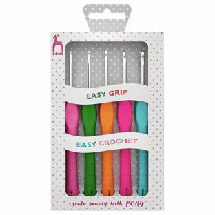 P56831 Crochet Hook Set: Easy Grip: Polka Dot: Set of 5