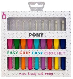 P56835 Crochet Hook Set: Easy Grip with Flat Finger: 14cm x Sizes 2-6mm