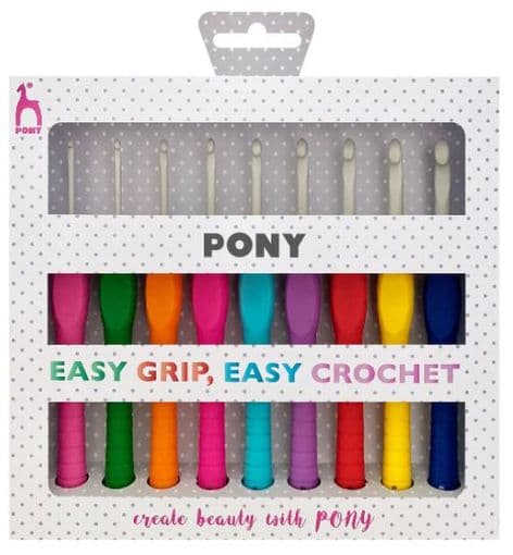 P56835 Crochet Hook Set: Easy Grip with Flat Finger: 14cm x Sizes 2-6mm