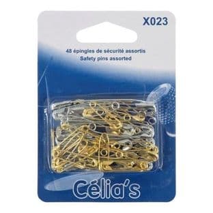 Safety Pins: Nickel and Brass: Assortment