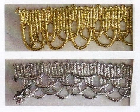 SP-03 Metallic Braid Trimming: Looped - 10m - Full Colour Range
