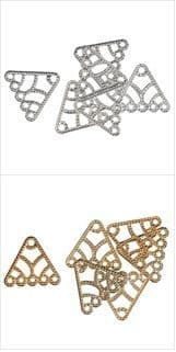 TDF Deluxe: Fancy 5 Strand Connector: Plated: 3 Packs of 6 - Gold or Silver