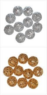 TDF Deluxe: Filigree Beads: Plated: 8mm: 3 Packs of 10 - Gold or Silver