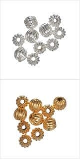 TDF Deluxe: Fluted Beads: Plated: 3 Packs of 10 - Gold or Silver