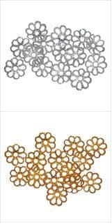 TDF Deluxe: Large Filigree Caps: Plated: 3 Packs of 14 - Gold or Silver