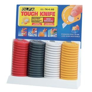 TK-4\60 Counter Display Unit: Olfa Touch Knife: 60 Pieces