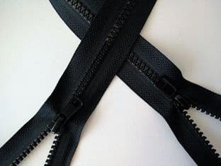 Z1005 Double End Open Ended Zips - Black - 28"/71cm