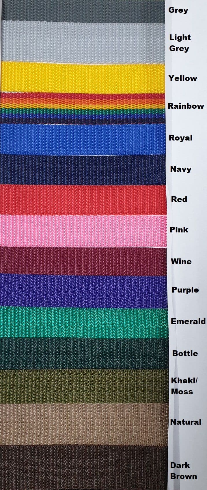 Sangles En Nylon Et Polypropylène 25mm X 5m - 12 Couleurs Disponibles - Pour Emballage, Fixation, Bricolage