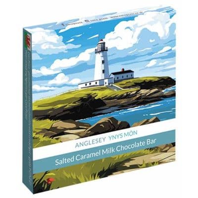 Coco Pzazz, Wales Travel (Anglesey) Salted Caramel Milk Chocolate Bar, 80g