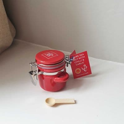 Halen Mon Little Ceramic Jar with Chilli & Garlic Sea Salt