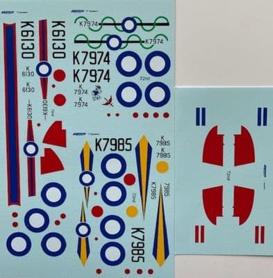 Gloster Gladiator Decals for 72,73 & 87 Sqn. RAF 1/72