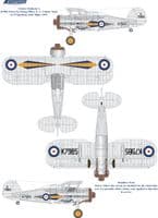 Gloster Gladiator Decals for 72,73 & 87 Sqn. RAF 1/72