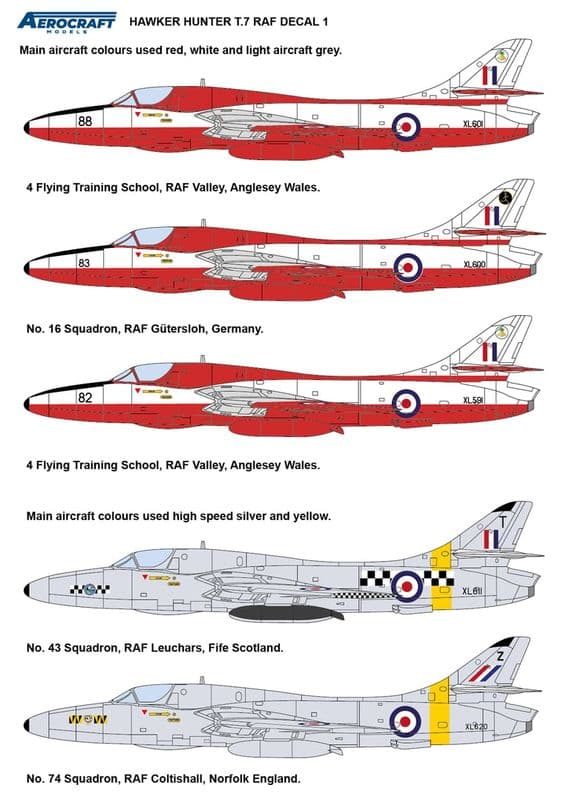 Hawker Hunter T.7 conversion Early RAF for 1/48 Airfix kit