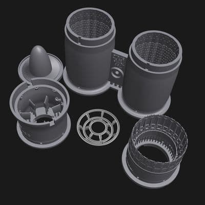 McDonnell Douglas Phantom F4 Exhaust set for the Tamiya C/D 1/32 kits