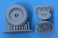 Messerschmitt Bf-109  treaded tyre and hubs  for 1/32 Zoukei Mura kits