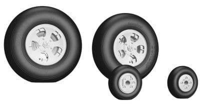 Supermarine Spitfire 5 Spoke wheel, smooth tyre for 1/24 Airfix kits