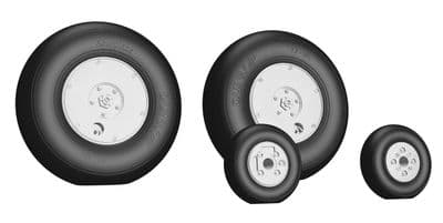 Supermarine Spitfire covered wheel, smooth tyre for 1/24 Airfix kits