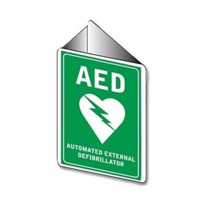 AED Angle Bracket Sign 225mm x 225mm