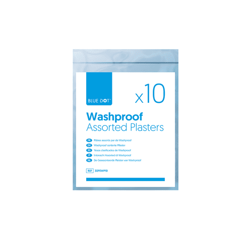 Blue Dot Assorted Washproof Plasters - Bag 10