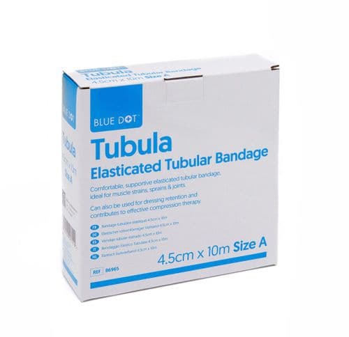 Blue Dot Size A Tubular Bandage 4.5cm x 10m