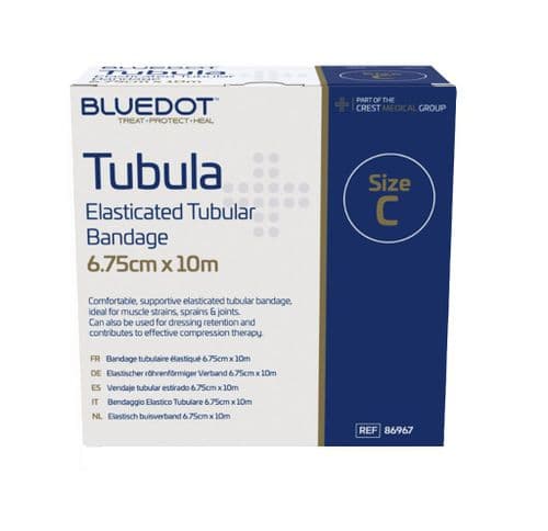 Blue Dot Size C Tubular Bandage 6.75cm x 10m