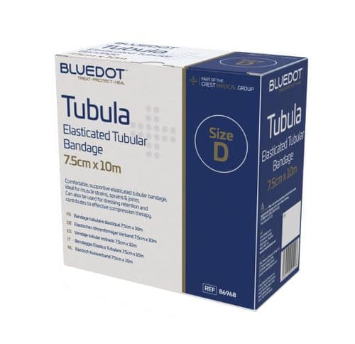 Blue Dot Size D Tubular Bandage 7.5cm x 10m