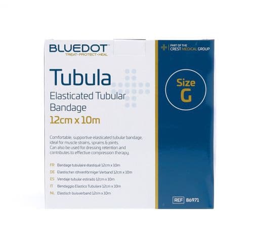 Blue Dot Size G Tubular Bandage 12cm x 10m