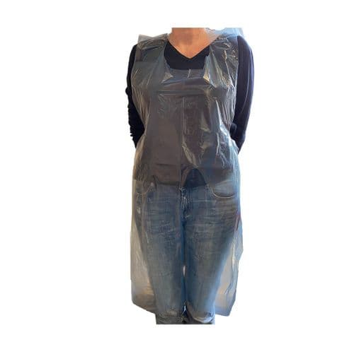 Blue Poly Aprons 20mu Packs of 100