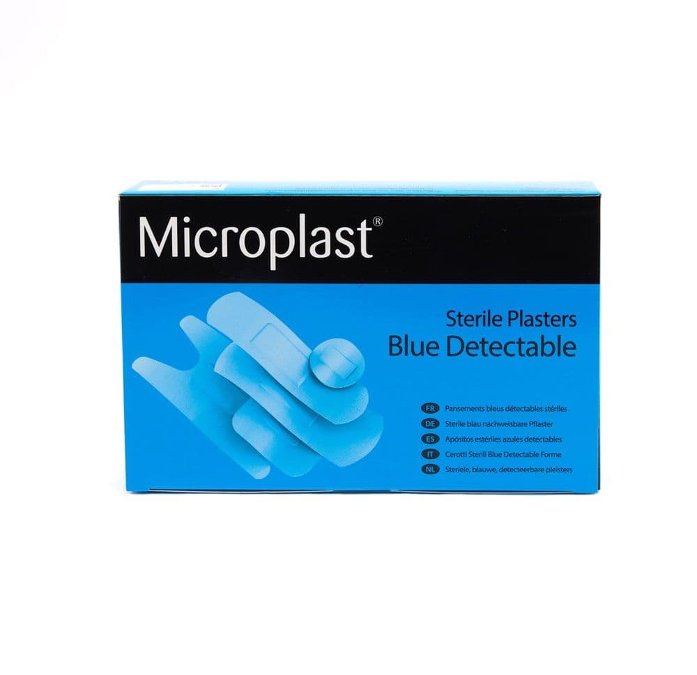 Microplast Assorted Blue Detectable Plasters (100)