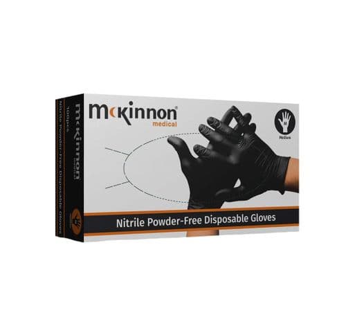 Nitrile Gloves Size Medium - Box of 100 Black