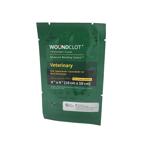 WoundClot 10cm x 10cm Vet Green