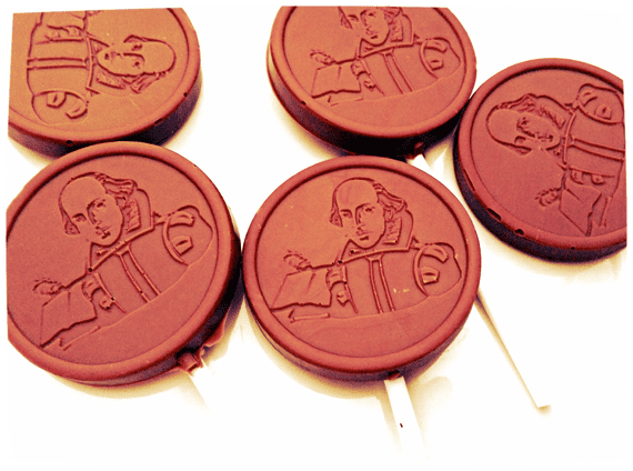 William Shakespeare Chocolate Lolly