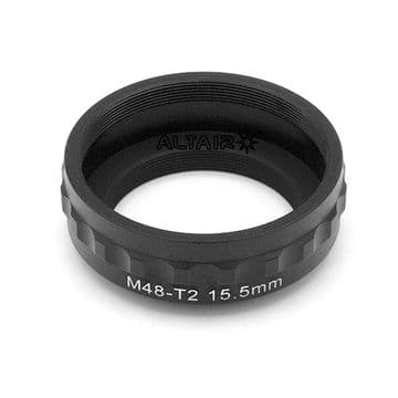 15.5mm M48 to T2 Thread Converter Spacer Extension Ring - Easy Grip for Astro cameras