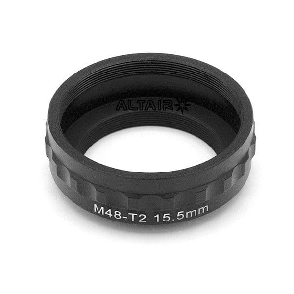 15.5mm M48 to T2 Thread Converter Spacer Extension Ring - Easy Grip for Astro cameras
