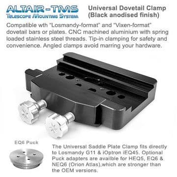 Altair TMS Heavy Duty Universal Dovetail Plate Clamp for iEQ45 G11 EQ6 HEQ5 Black