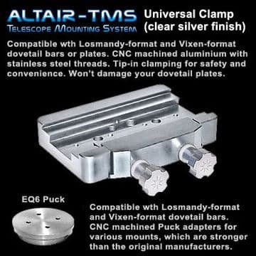 Altair TMS Heavy Duty Universal Saddle Plate for iEQ45 G11 EQ6 HEQ5 Clear Silver