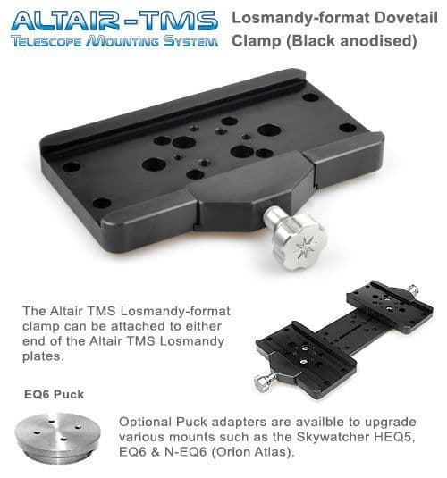 Altair TMS - Losmandy Dovetail Plate Clamp Upgrade Skywatcher NEQ6 EQ6 HEQ5 Black