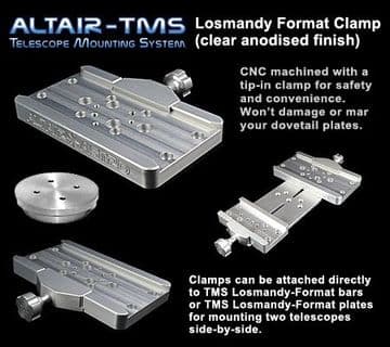Altair TMS - Losmandy Dovetail Plate Clamp Upgrade Skywatcher NEQ6 EQ6 HEQ5 Clear Silver