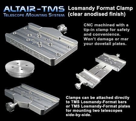 Altair TMS - Losmandy Dovetail Plate Clamp Upgrade Skywatcher NEQ6 EQ6 HEQ5 Clear Silver