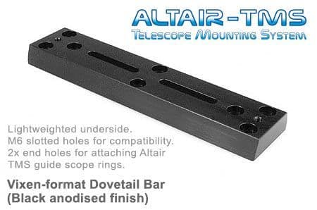 Altair TMS - Vixen Synta 250mm Dovetail Bar Black Anodized