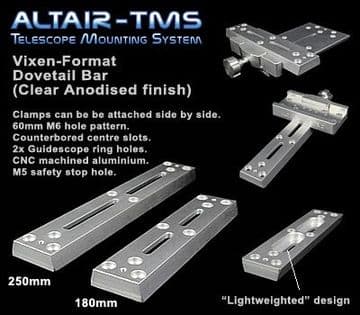 Altair TMS - Vixen Synta Dovetail Bar Clear Silver