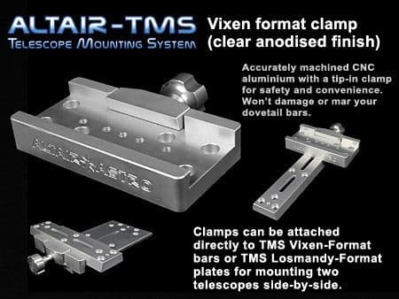 Altair TMS - Vixen Synta Dovetail Clamp Clear Silver