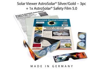 Baader SET: 3pc Solar Viewer AstroSolar® Silver/Gold and 1x AstroSolar Safety Film 20x29 cm