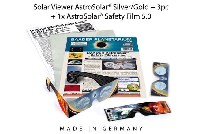 Baader Solar Viewer Set with 3x Viewers and 1x AstroSolar® Safety Film A4