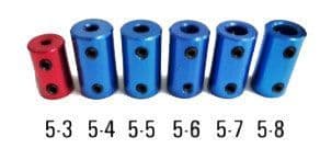 Pegasus Motor Coupler Set 3mm-8mm 6 PCS
