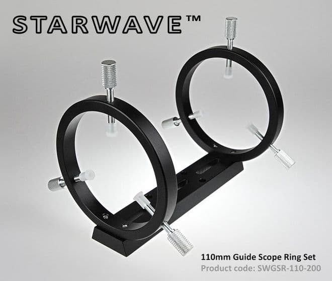 Starwave 110mm Guide Scope Rings with 200mm Dovetail Bar